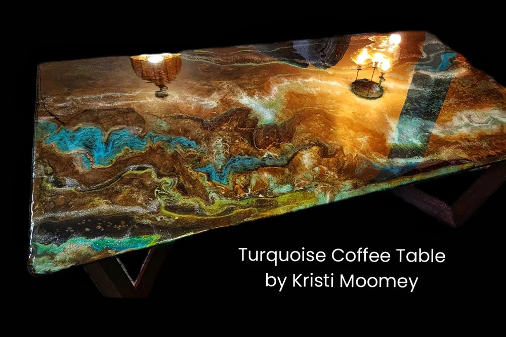Resin surfaces: artwork by Kristi Moomey