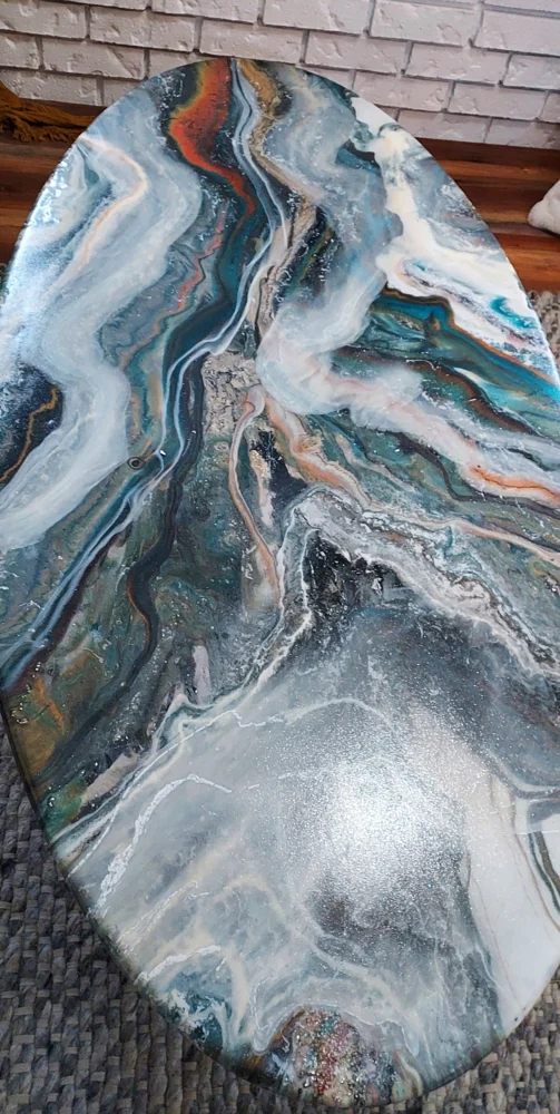 Resin surfaces: artwork by Kristi Moomey