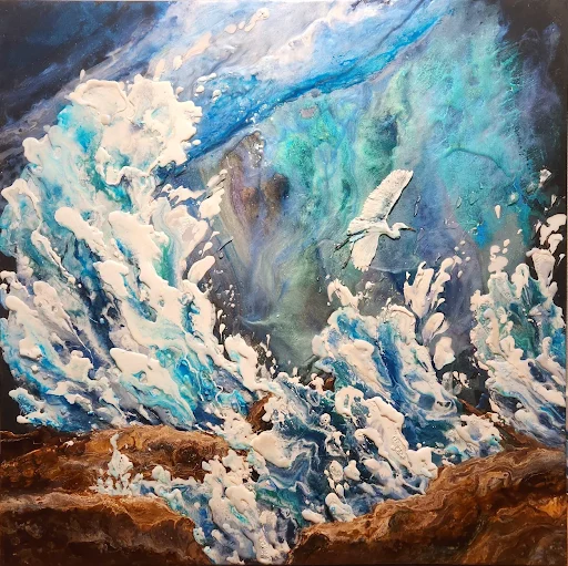 Ocean & shore: artwork by Kristi Moomey