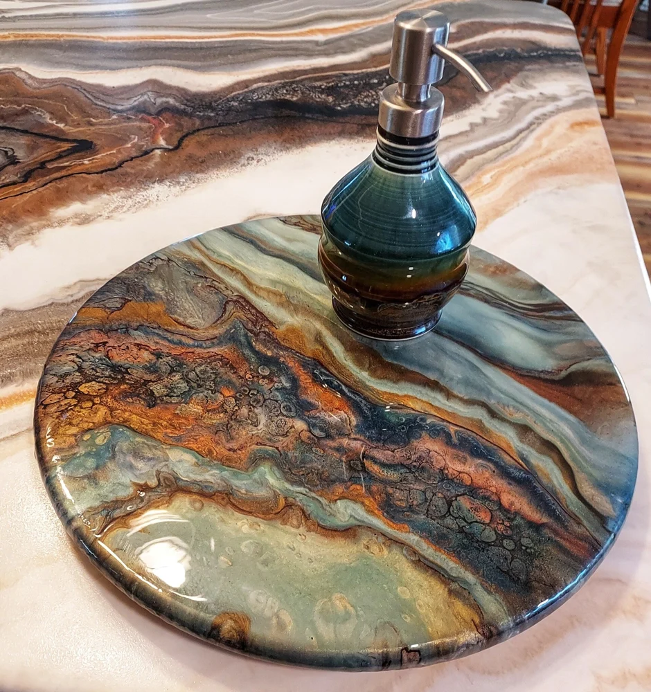 Resin surfaces: artwork by Kristi Moomey