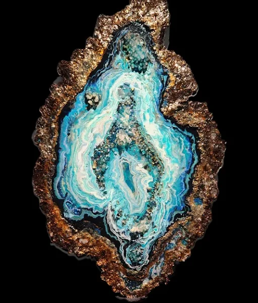 Geodes & minerals: artwork by Kristi Moomey